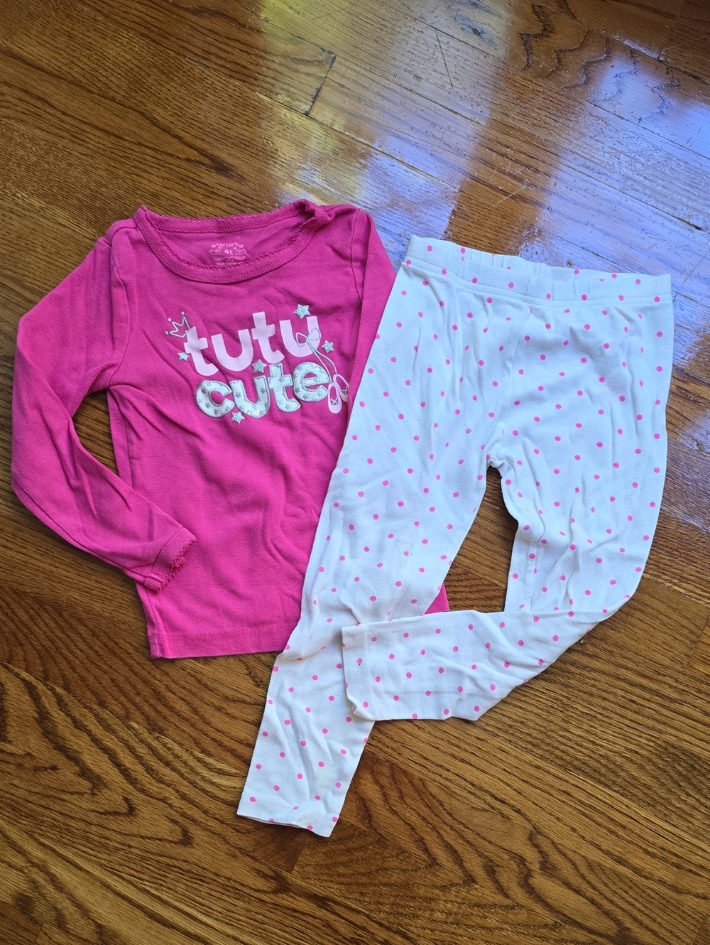 Girls Pink 'Tutu Cute' Long-Sleeve Pajama Set Ballet 🩰
